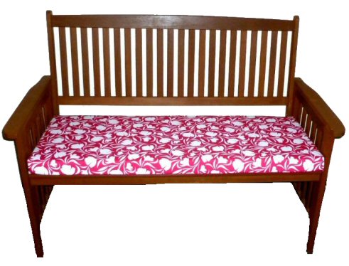 Two Seater Waterproof Garden Bench, 42 Inch Red Outdoor Bench Cushion