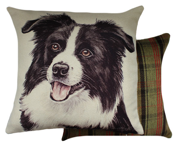 Border Collie Dog Cushion Cover Waggy Dogz Range Quality Handmade in UK 